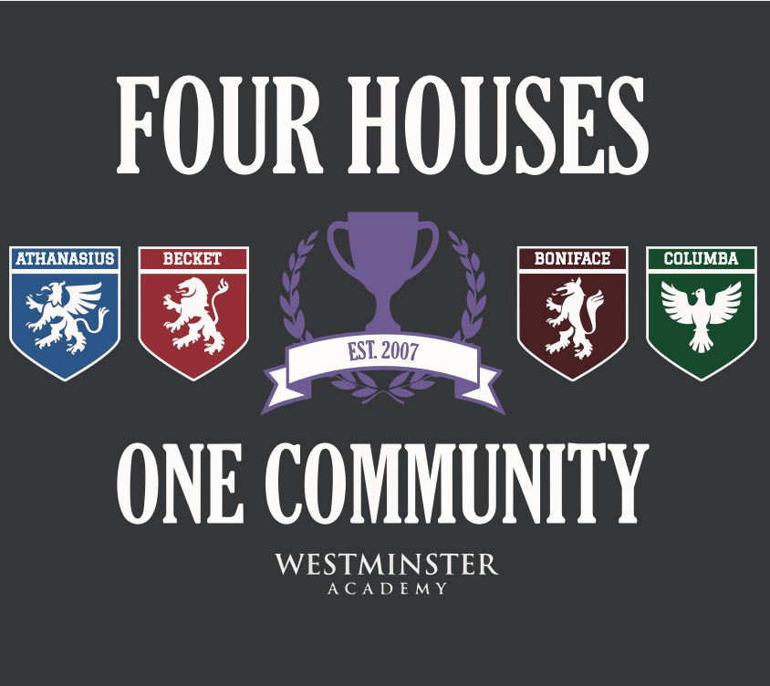 Westminster - Dark Heather Four Houses Tee - PC55