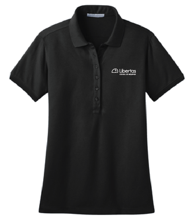 Libertas Staff - White Logo - Women's Stretch Pique Polo