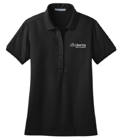 Libertas Staff - White Logo - Women's Stretch Pique Polo