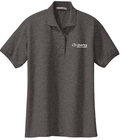 Libertas Staff - White Logo - Women's Silk Touch Polo