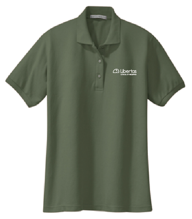 Libertas Staff - White Logo - Women's Silk Touch Polo