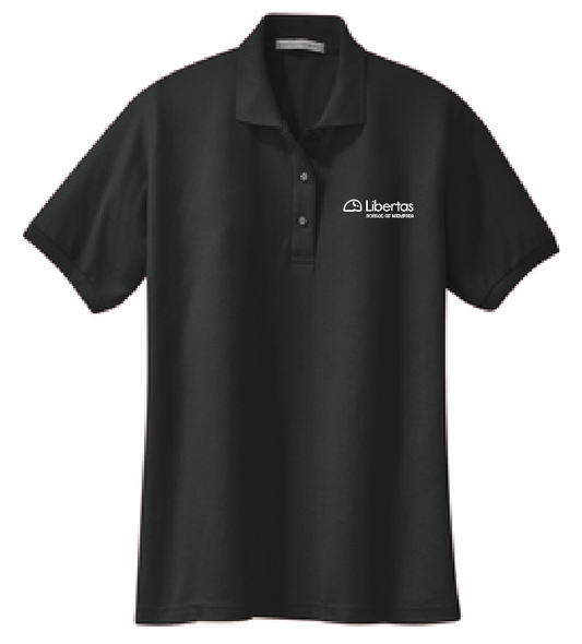 Libertas Staff - White Logo - Women's Silk Touch Polo
