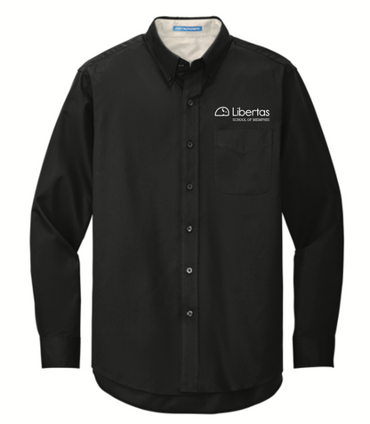 Libertas Staff - White Logo - Long Sleeve Easy Care Shirt