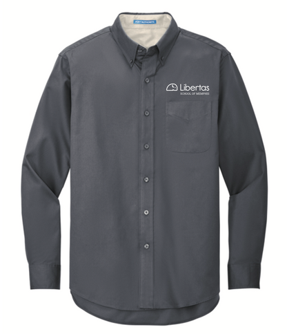 Libertas Staff - White Logo - Long Sleeve Easy Care Shirt