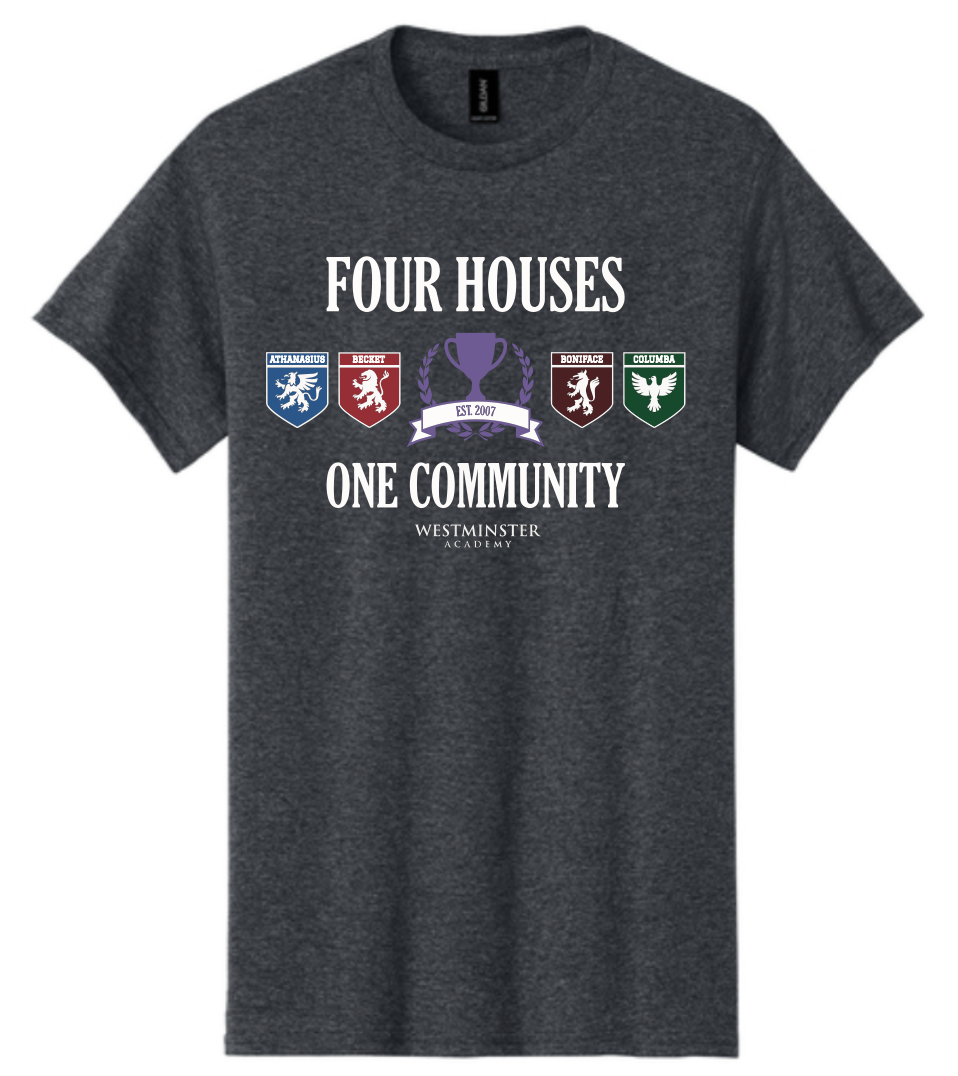 Westminster - Dark Heather Four Houses Tee - PC55
