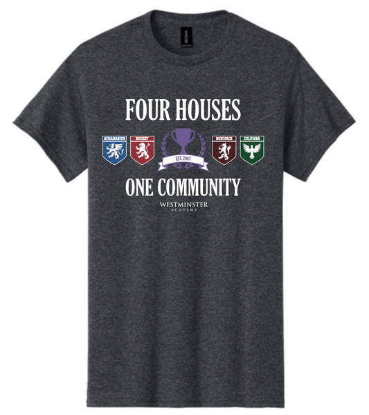 Westminster - Dark Heather Four Houses Tee - PC55