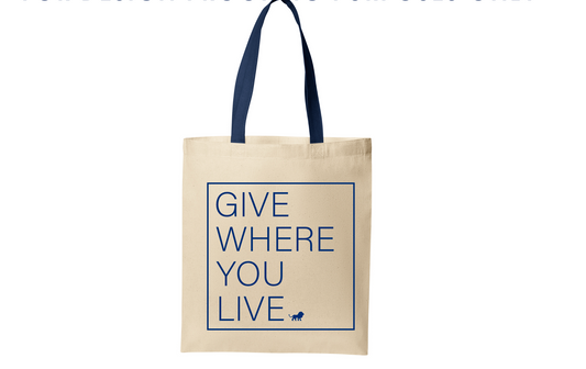 Agape North - Give Where You Live Tote - BG1500 Natural/River Blue Navy
