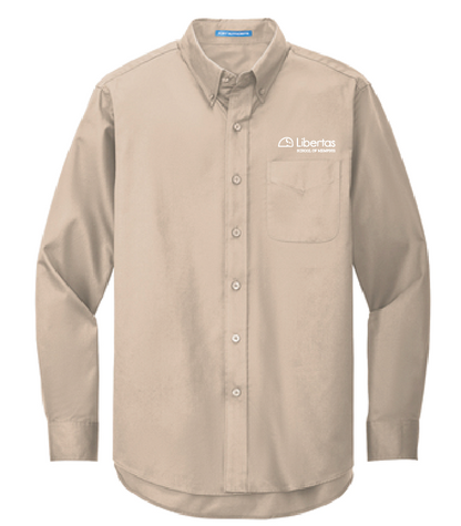 Libertas Staff - White Logo - Long Sleeve Easy Care Shirt
